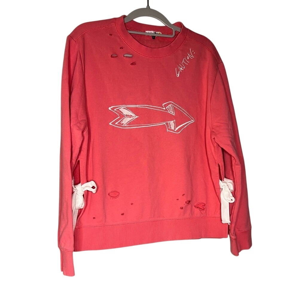 L.A.P x Smiley World pink pullover a graphic print slippery‎ when wet sweater